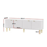 White 180cm TV Stand & Entertainment Unit with Storage
