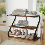 Shoe Rack Storage Shelves Organiser 3 Tiers Shoe Stand Industrial BlacThe Yak Merchant