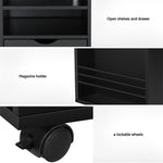 Bedside Table with USB Charging & LED Adjustable Laptop Tray