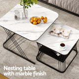 Artiss Nesting Coffee Table Set of 2 Marble Effect