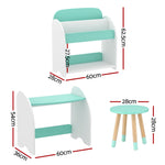 Kids Bookshelf 2 In 1 Table Chair Set Bookcase Toys Shelves Children Organiser