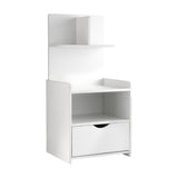 Bedside Table 1 Drawer with Shelves - EVERMORE WhiteThe Yak Merchant