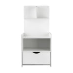 Bedside Table 1 Drawer with Shelves - EVERMORE WhiteThe Yak Merchant