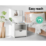 Bedside Table 1 Drawer with Shelves - EVERMORE WhiteThe Yak Merchant