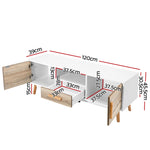 Gino Series 120cm TV Cabinet – Contemporary White Wood Entertainment Unit