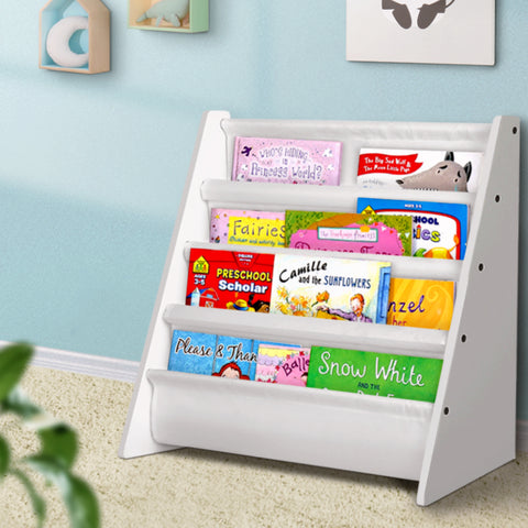 Kids Bookshelf 4 Tiers Bookcase Rack Organiser