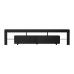 Modern 200cm TV Cabinet with RGB Lighting – Gloss Black Entertainment Unit