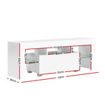 White Elo 130cm LED Entertainment Unit & TV Cabinet