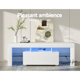 White Elo 130cm LED Entertainment Unit & TV Cabinet