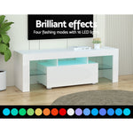 White Elo 130cm LED Entertainment Unit & TV Cabinet