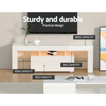 White Elo 130cm LED Entertainment Unit & TV Cabinet
