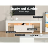 White Elo 130cm LED Entertainment Unit & TV Cabinet