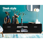 Sleek 140cm TV Cabinet Entertainment Unit – Black Jim