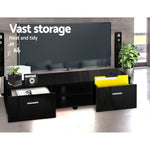 Sleek 140cm TV Cabinet Entertainment Unit – Black Jim