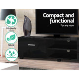 Sleek 140cm TV Cabinet Entertainment Unit – Black Jim