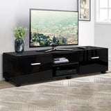 Sleek 140cm TV Cabinet Entertainment Unit – Black Jim