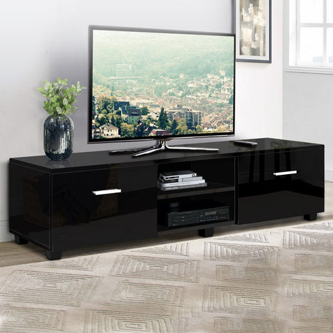 Sleek 140cm TV Cabinet Entertainment Unit – Black Jim