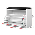 Shoe Cabinet Bench Shoes Storage Rack Organiser Drawer White 15 PairsThe Yak Merchant