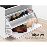 Shoe Cabinet Bench Shoes Storage Rack Organiser Drawer White 15 PairsThe Yak Merchant