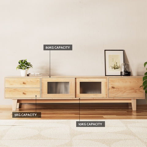 Modern 180cm TV Cabinet  – Entertainment Unit with Storage