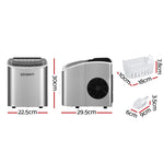 12kg Countertop Ice Maker Machine with Self-Cleaning – Silver