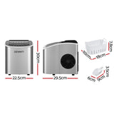 12kg Countertop Ice Maker Machine with Self-Cleaning – Silver