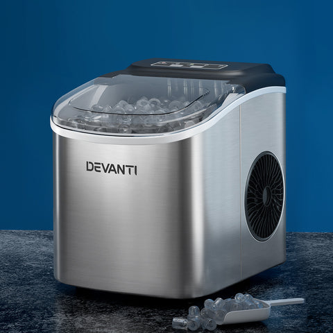 12kg Countertop Ice Maker Machine with Self-Cleaning – Silver