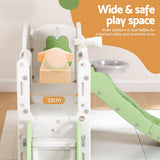 Keezi Kids Slide Swing Set Ball Hoop Rings Football Outdoor Toys Green