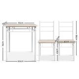 Artiss Dining Table And Chairs Set fo 3 Oak