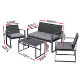 Gardeon 4 PCS Outdoor Sofa Set Rattan Furniture with Storage Cover ChaThe Yak Merchant