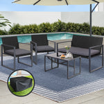 Gardeon 4 PCS Outdoor Sofa Set Rattan Furniture with Storage Cover ChaThe Yak Merchant