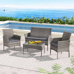 Gardeon 4 Seater Outdoor Sofa Set Wicker Setting Table Chair FurnitureThe Yak Merchant