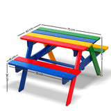 Kids Wooden Picnic Table Set with UmbrellaThe Yak Merchant