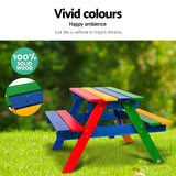 Kids Wooden Picnic Table Set with UmbrellaThe Yak Merchant