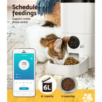 Smart Pet Feeder 6L with Camera – Automatic Food Dispenser (White)