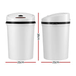 Smart 9L Motion Sensor Trash Can – Hands-Free White Kitchen Bin