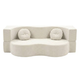 Artiss Folding Sofa Bed Floor Couch 2-in-1 Convertible Futon Loveseat Beige