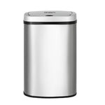 Touch-Free 50L Motion Sensor Bin – Sleek Automatic Trash Can in Silver