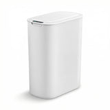 Devanti Automatic Trash Bin with Lid 25L Motion Sensor Kitchen Bin Touchless Garbage Can Plastic Slim Rubbish Bin with Liner Holder for Kitchen, Home, Office, White