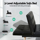 Artiss Sofa Bed Couch 2 Seater Lounge Fabric Black