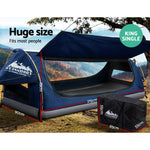 Weisshorn King Single Swag Camping Swags Canvas Free Standing Dome Tent Blue