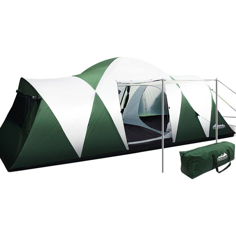 12 Person Family Camping Tent – 3 Room Large Outdoor Hiking & Beach Shelter