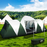 12 Person Family Camping Tent – 3 Room Large Outdoor Hiking & Beach Shelter