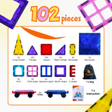 Hundred And Two Pieces Magnetic Tiles Building Set