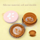 Dog Food Bowl - Foldable Dog Food Bowl - Outdoor Pet Food Bowl - 2-in-1 Dog Food Bowl - with Zippered Storage Bag and Carabiner - Suitable for Travel, Hiking, Camping and Other Activities (Pink)