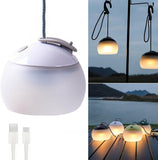 Night Light - Outdoor Camping Lamp - Atmospheric Decorative Lighting - Round Camping Lamp - 3 Brightness Levels - Hook Mount - Suitable for emergencies, tents, fishing, and other occasions. (White)