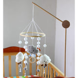 Baby Mobile Music Box, Safe Baby Crib Mobile Hanging Pendant Music Box Bedside Clock Grey_yux Gray