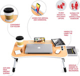 HOME Laptop Bed Desk with Storage and foldable legs for Adults, Kids & Home Office