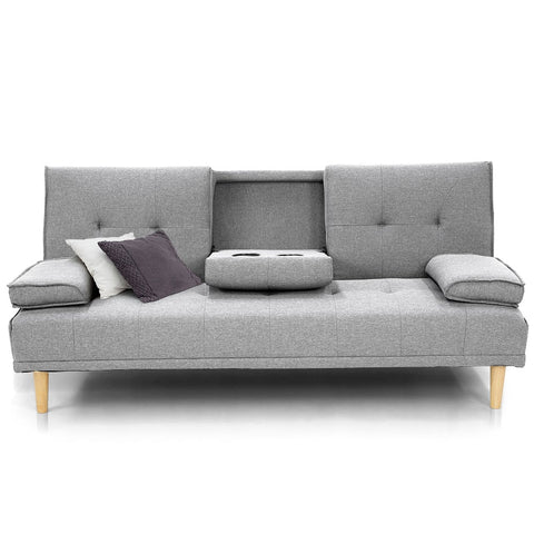 Sarantino Rochester Sofa Bed Lounge Couch Futon Furniture Suite - Light Grey