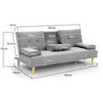 Sarantino Rochester Sofa Bed Lounge Couch Futon Furniture Suite - LighThe Yak Merchant